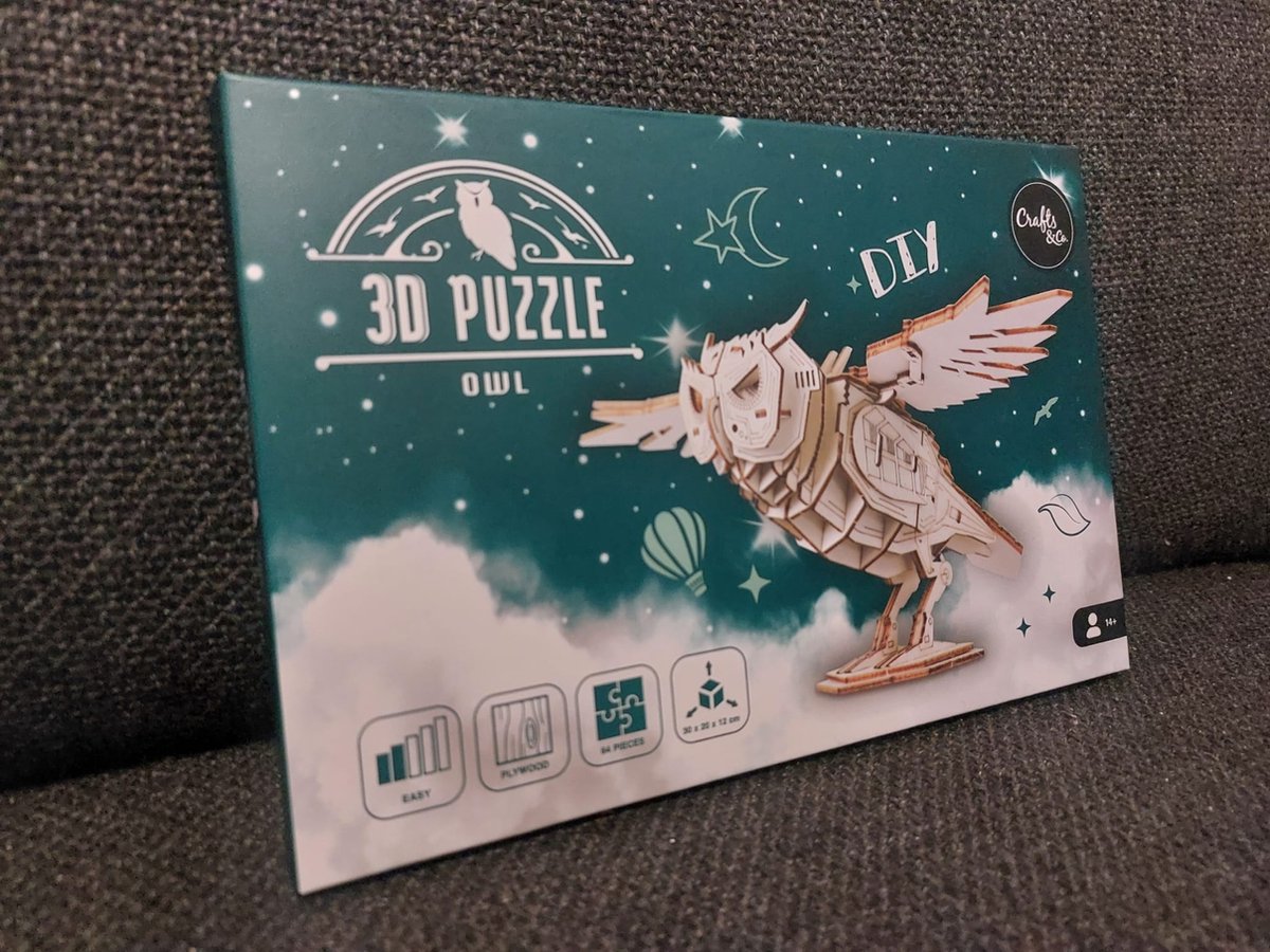 Houten 3D Puzzel - Mechanische 3D-Puzzel - Uil - Uilen Puzzel | Houten Uil Puzzel - 3D-Puzzel - Mechanische Puzzel